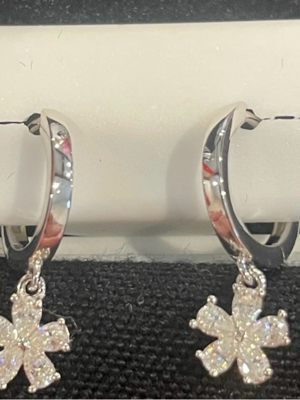 925 silver 1.50ctw Moissanite flower dangle earrings
